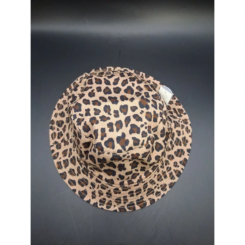 Baby Gap 6-12 Months Leopard Bucket Hat 100% Cotton Shell w/ Courderoy Lining